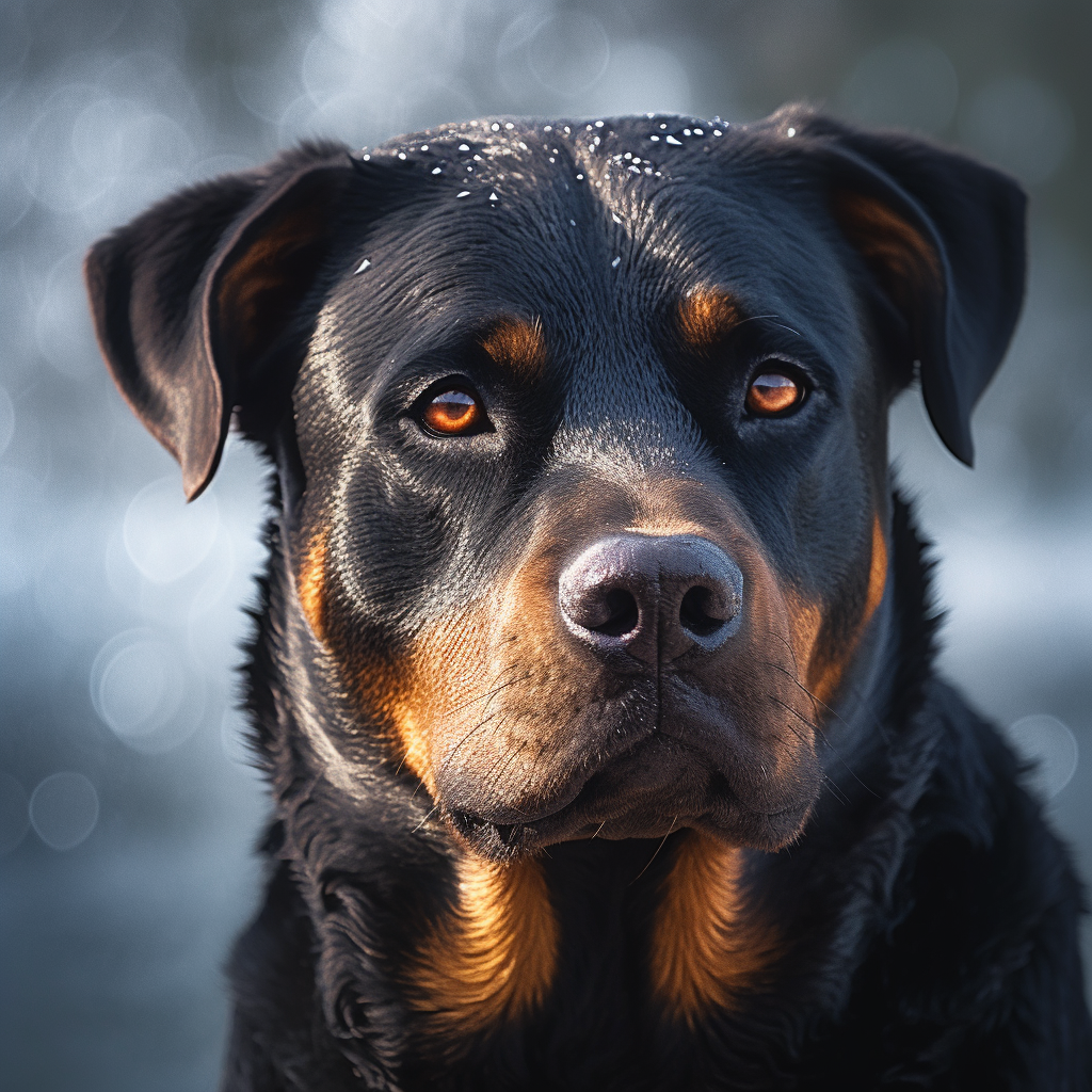 Regard intense sous la neige