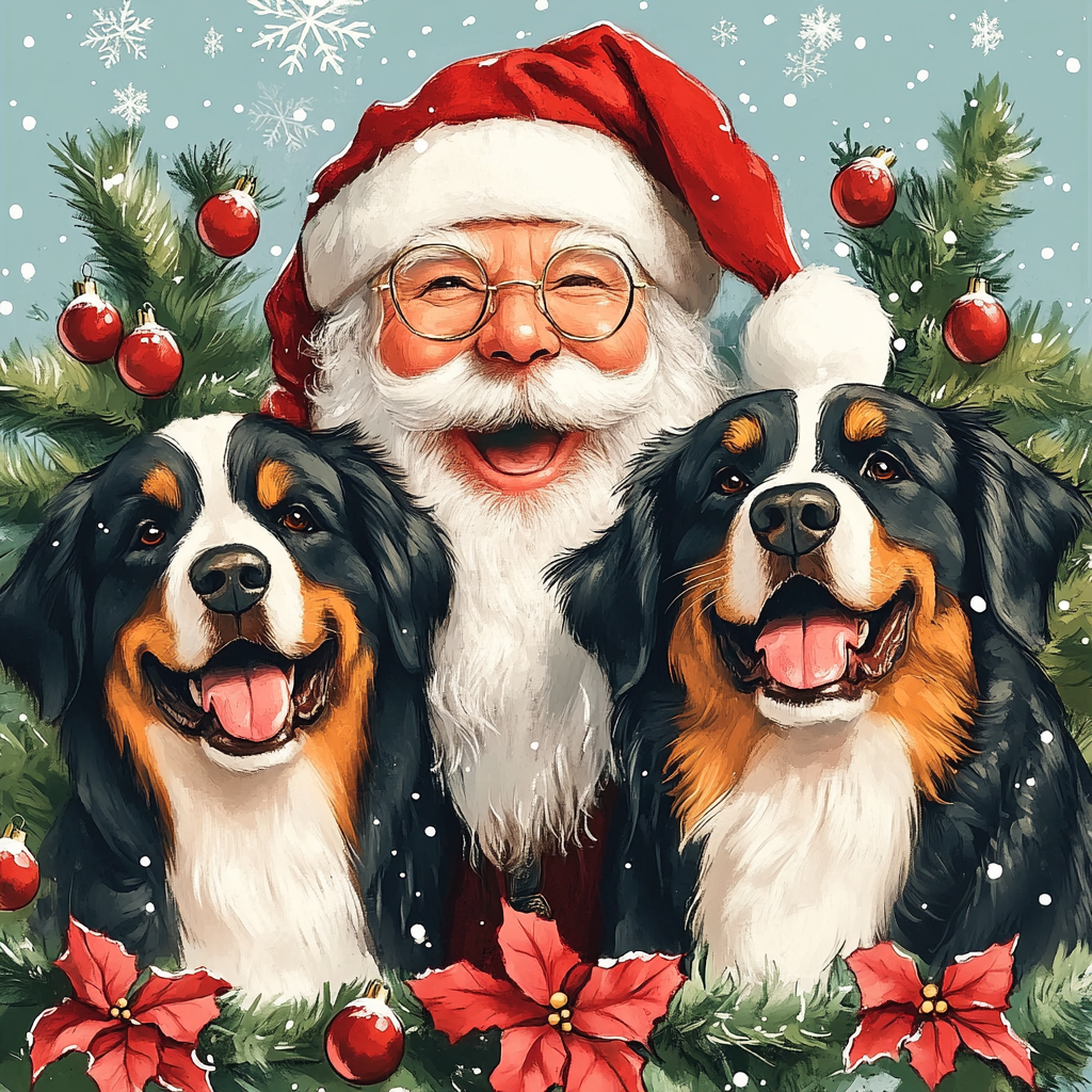 Der Weihnachtsmann und seine treuen Begleiter