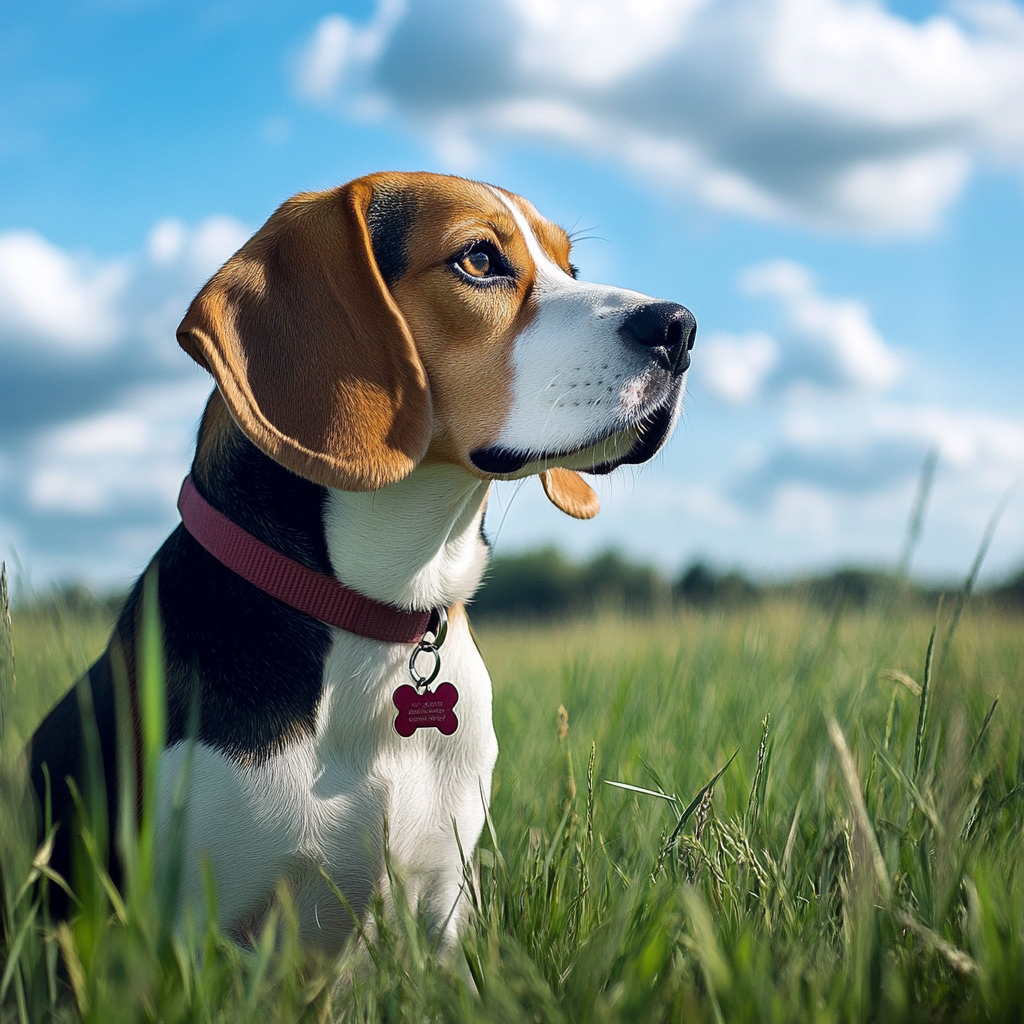 Der Abenteuergeist eines Beagles in der Natur