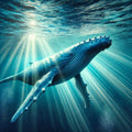 The elegance of the whale beneath the water's surface