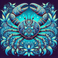 Crabe mystique et motifs enchantés