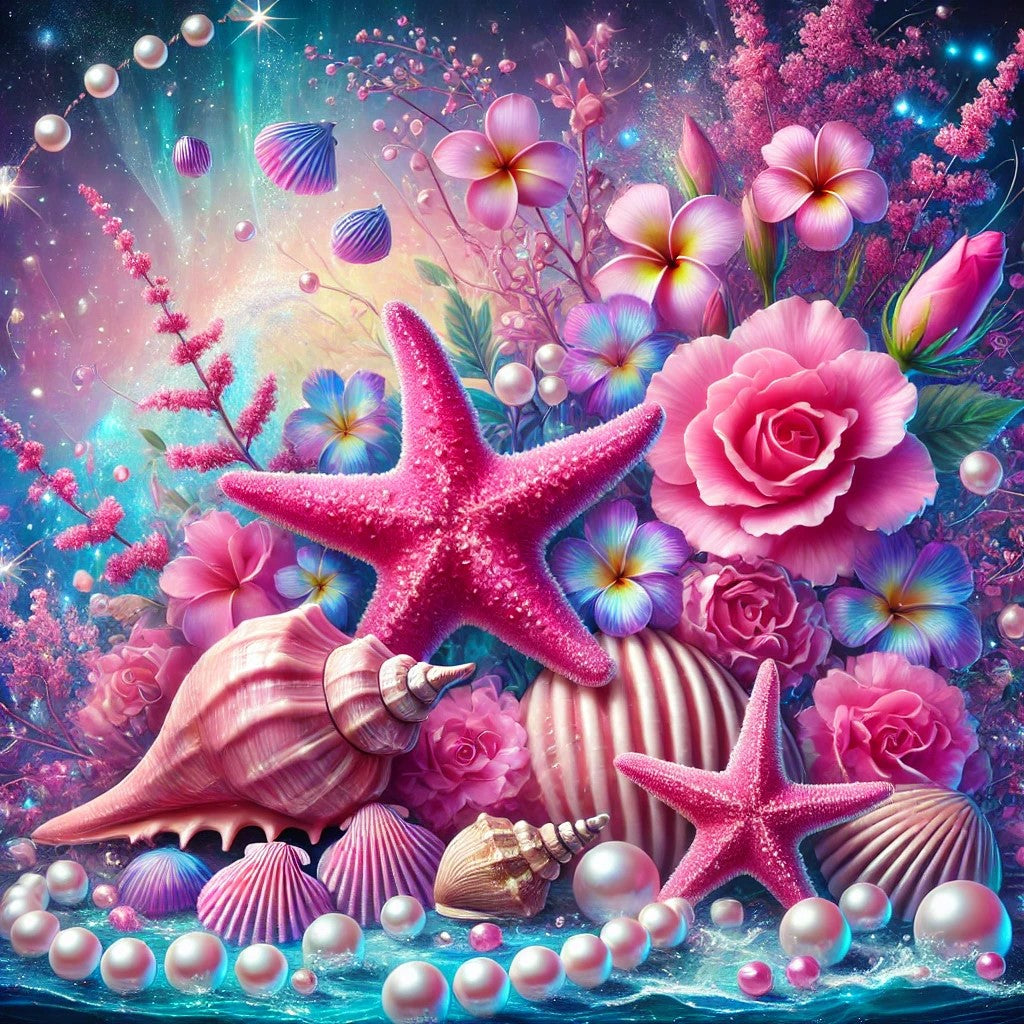 Rose et perles dans un univers féerique