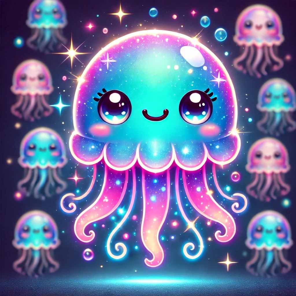 Univers magique avec des méduses adorables