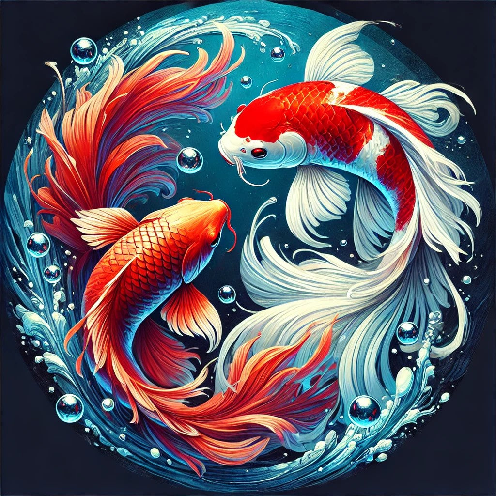 Danse éternelle des poissons Koi