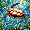 La tortue et la forêt d'algues