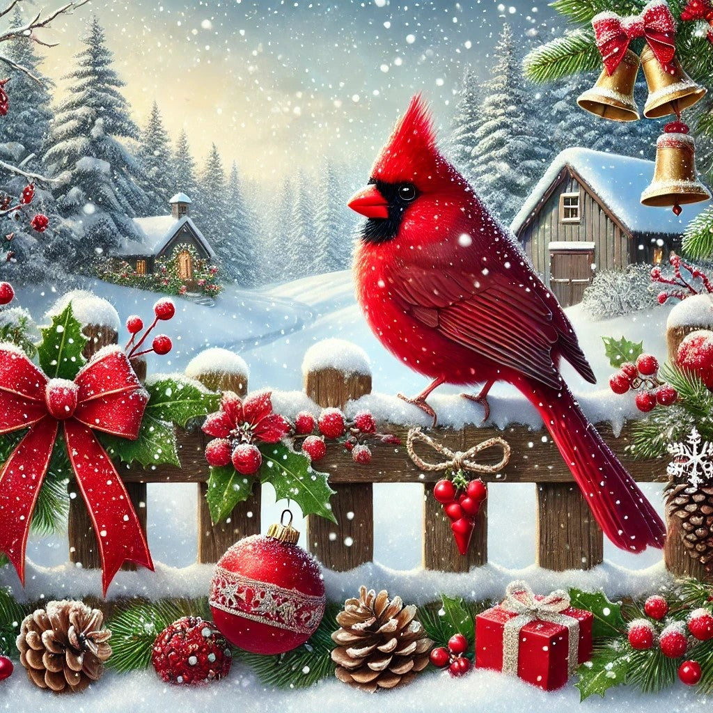 Magie de Noël et cardinal flamboyant