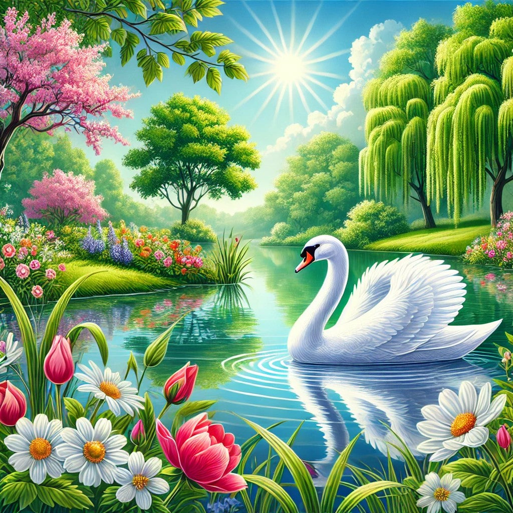 Cygne sous un ciel radieux