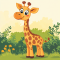 Lächelnde und fröhliche junge Giraffe