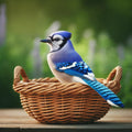 Scène paisible avec un geai bleu