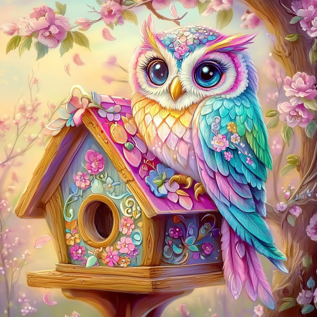 Le hibou aux mille couleurs