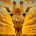 Majestueuse girafe au soleil levant
