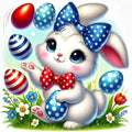 Jonglierender Hase und festliche Eier