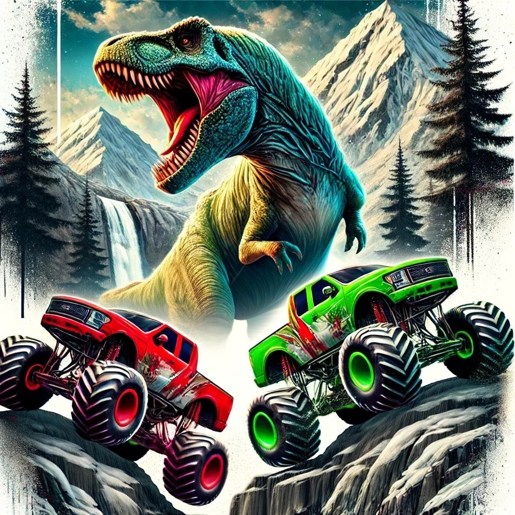 Le T-Rex et les Monster Trucks