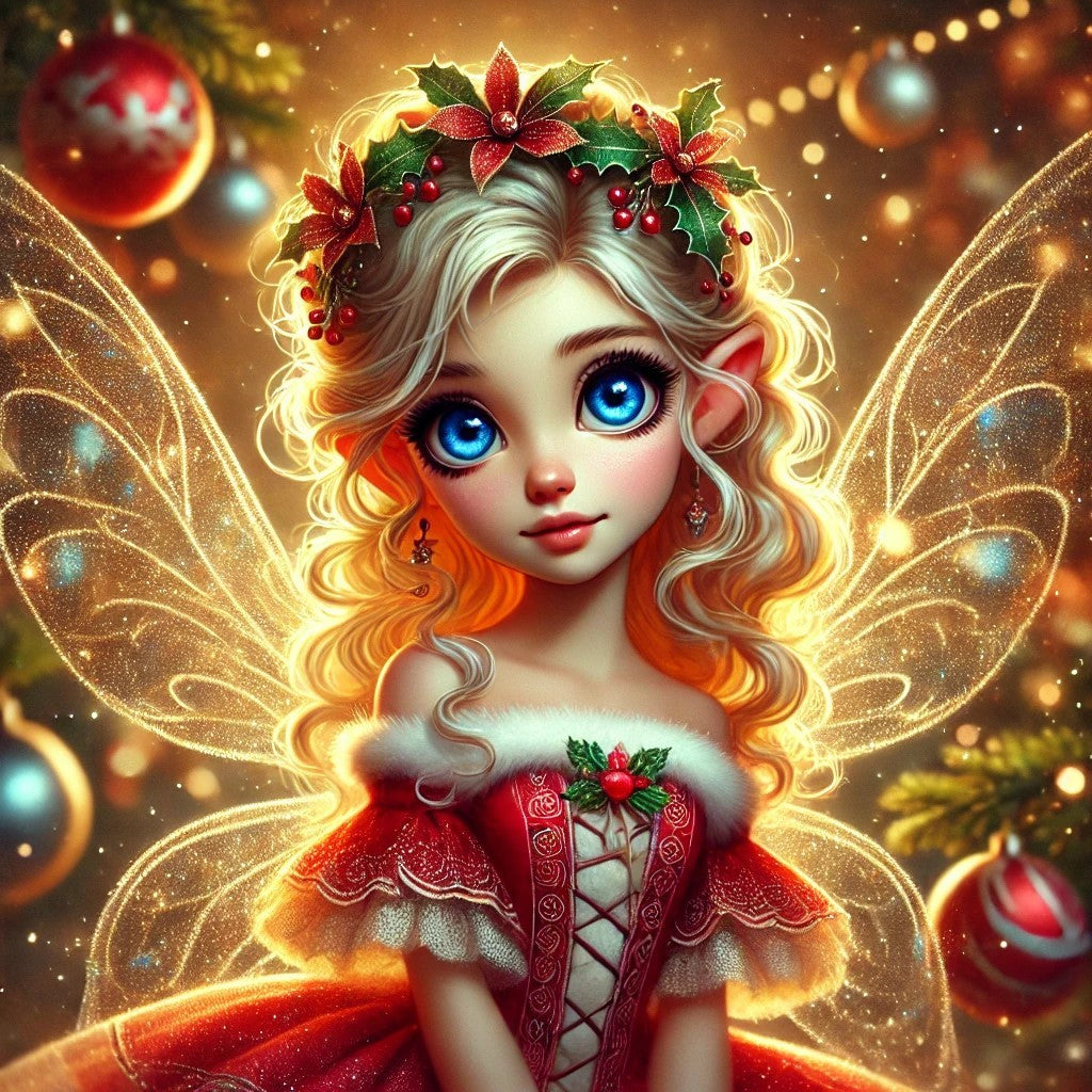 Fée de Noël aux ailes dorées
