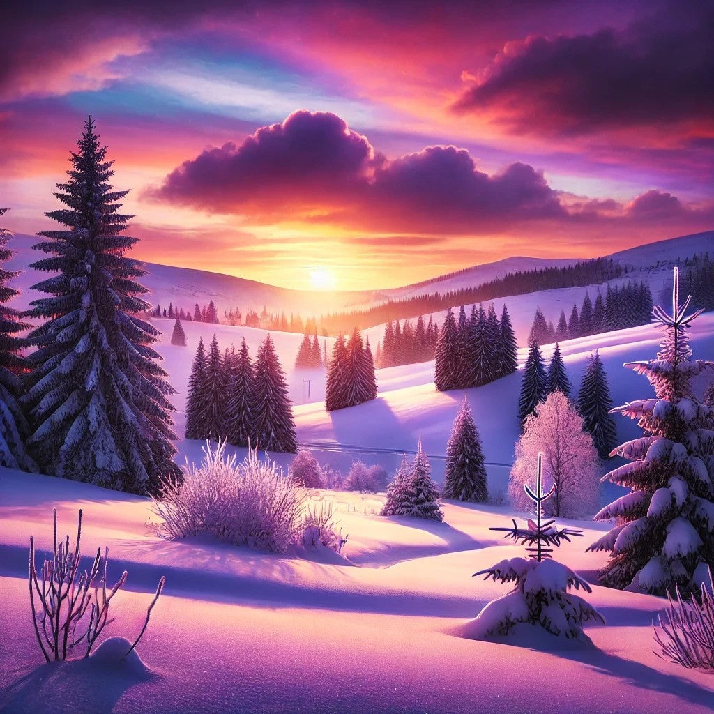Magie hivernale au coucher du soleil