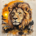 Lion Majestueux sous le Soleil Africain