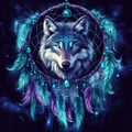 Loup astral aux yeux bleus