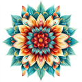 Mandala Feuer und Türkis