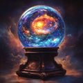 Galaxis in der Glaskugel gefangen