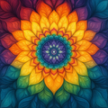 Mandala arc-en-ciel