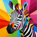 Le zèbre pop-art multicolore