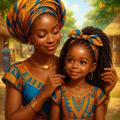 Afrikanische Schönheit und mütterliche Liebe