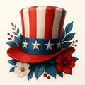 Geblümter Uncle Sam Hut