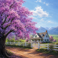 La Maison du Printemps et son Arbre en Fleurs