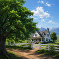 Landhaus im Sommer
