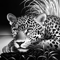 Élégance du jaguar monochrome