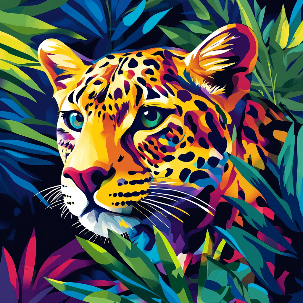 Léopard aux mille couleurs