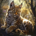 Éveil d'un lynx au cœur de la forêt