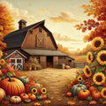 Ambiance chaleureuse d'une ferme en automne