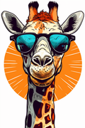 Coole Giraffe mit auffälliger Brille