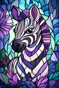 Mystisches Zebra im Buntglas-Stil
