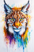 Künstlerisches Luchs-Porträt