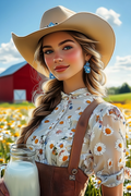 Lait frais et fleurs des champs