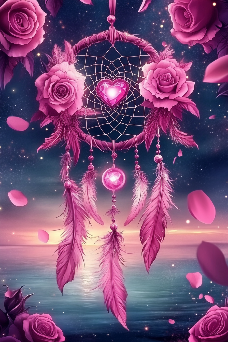 Magie rose au bord de l'eau