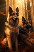 L’élégance canine dans un décor de feu