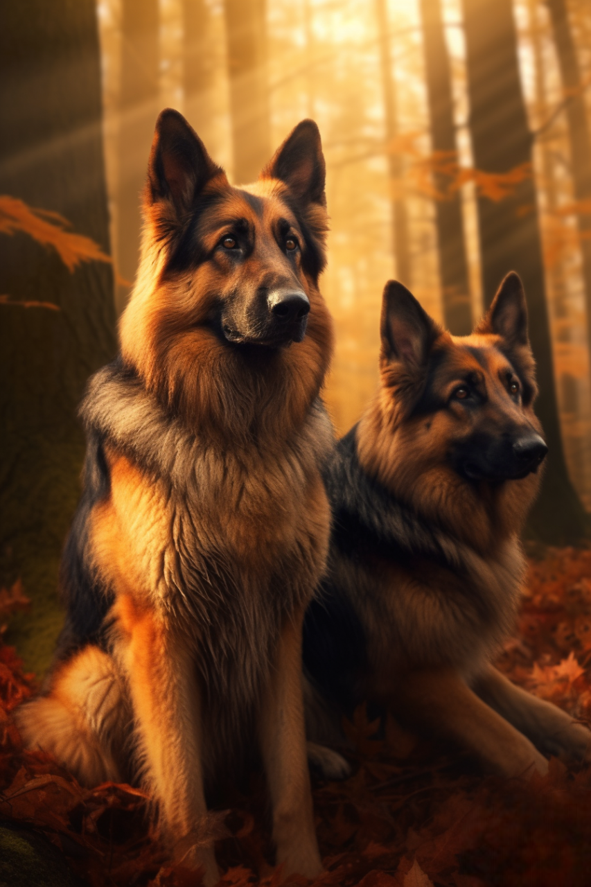 L’élégance canine dans un décor de feu