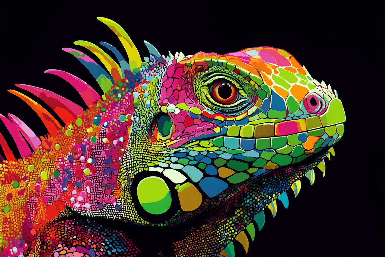 Mosaïque vivante d’un iguane