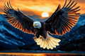 Majestätischer Adler bei Sonnenuntergang