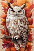 Le majestueux hibou des feuilles d'automne