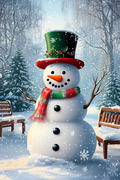 Ein fröhlicher Winter mit dem Schneemann