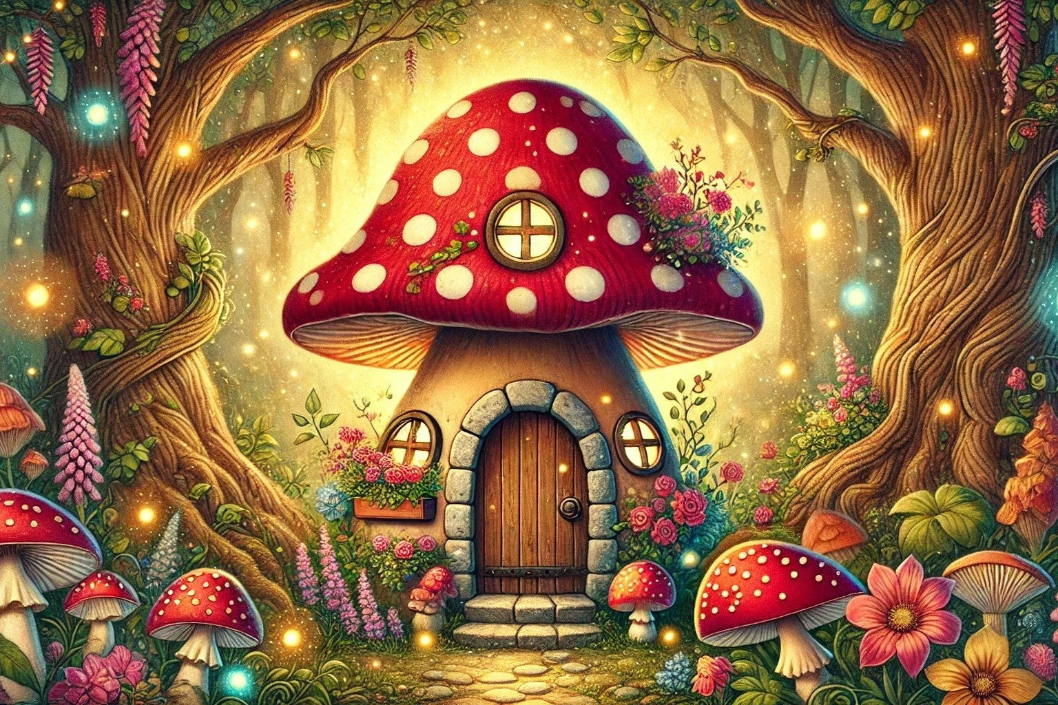 Forêt magique aux champignons