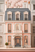 Maison rose au charme parisien
