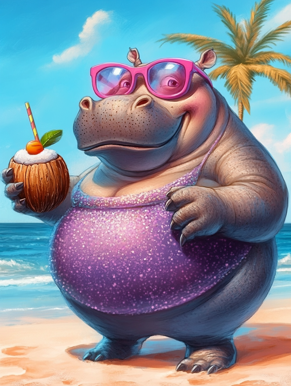 L'heure du cocktail avec Madame Hippo
