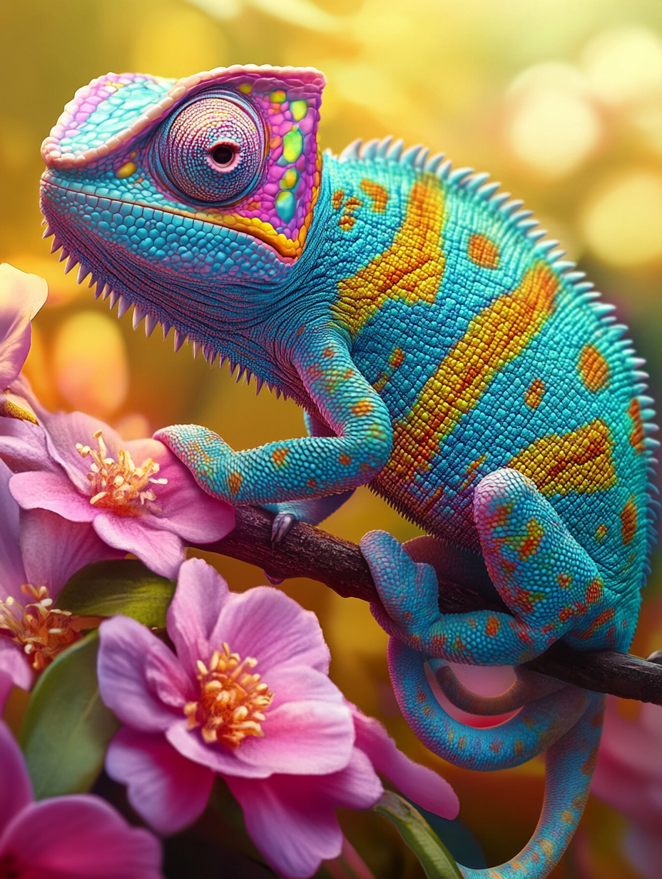 Beauté colorée du reptile