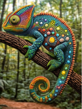 Caméléon aux couleurs éclatantes