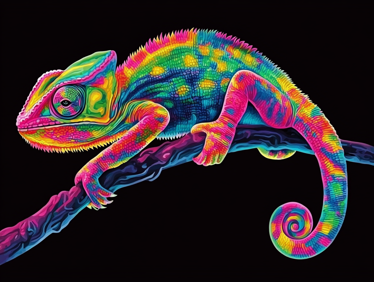 Caméléon néon
